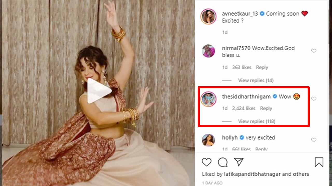Siddharth Nigam amazed after seeing Avneet Kaur dance performance, comments on her post
