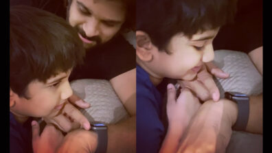 Allu Arjun’s adorable father-son moment caught on camera