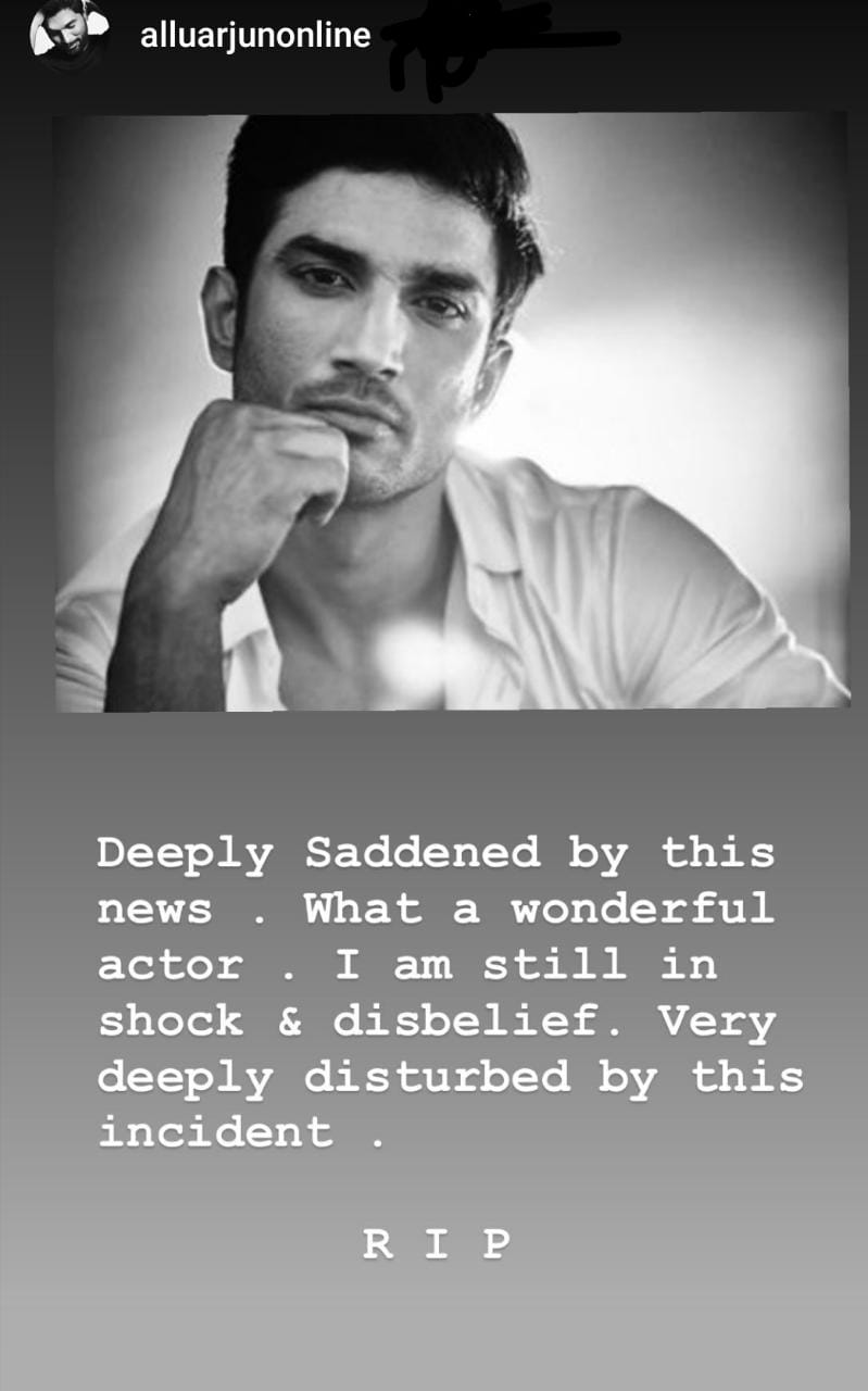 Allu Arjun is at a loss of words over Sushant Singh Rajput’s death