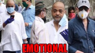 Emotional and teary-eyed Sajid at brother Wajid Khan’s funeral; Aditya Pancholi seen too