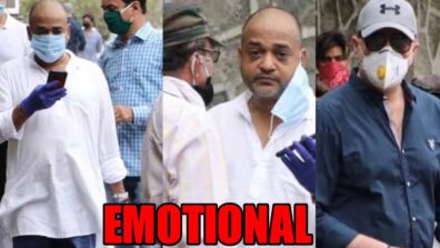 Emotional and teary-eyed Sajid at brother Wajid Khan’s funeral; Aditya Pancholi seen too