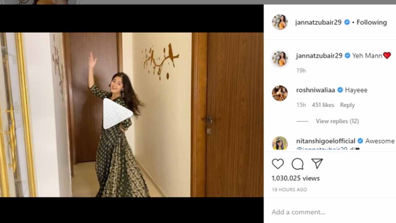 Jannat Zubair shares latest dance video, Roshni Walia comments 'hayeee'