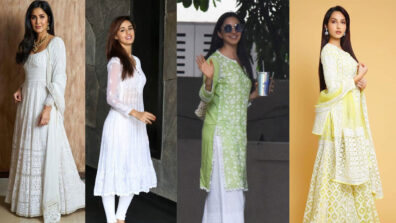 Katrina Kaif, Disha Patani, Kiara Advani, Nora Fatehi: Glam Up In These 4 Chikankari Outfits For Casual Look