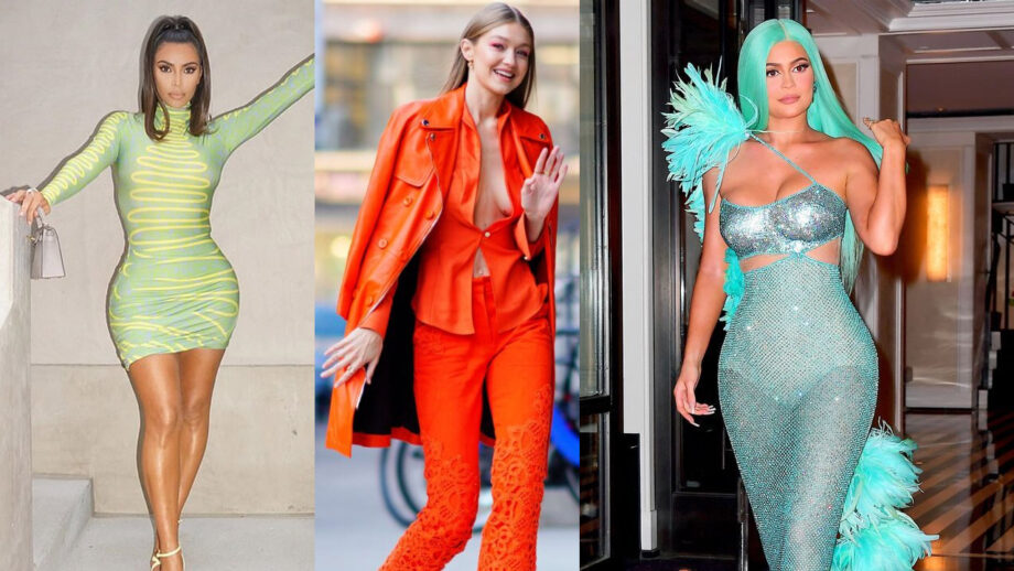 Kim Kardashian, Kylie Jenner, Gigi Hadid: Who Pulled Off Vibrant Colored Outfits Better? 6