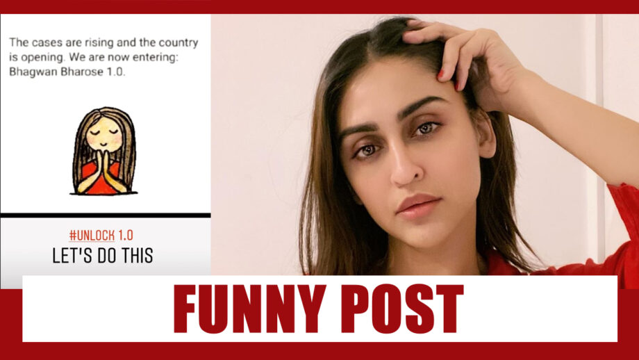 Krystle D’Souza shares funny post on lockdown opening, says ‘Bhagwan Bharose’