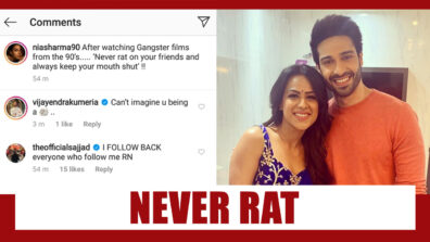 Naagin fun: Nia Sharma posts ‘never rat on your friends’, Vijayendra Kumeria’s reponse wins love of fans