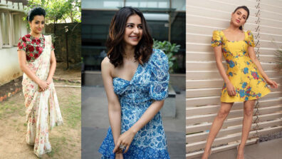 Take cues from Trisha Krishnan, Rakul Preet Singh, and Samantha Akkineni to style your printed outfits