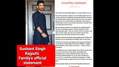 We can’t bring ourselves to accept that we woundn’t get to hear his easy laughs anymore: Sushant Singh Rajput’s family’s official statement