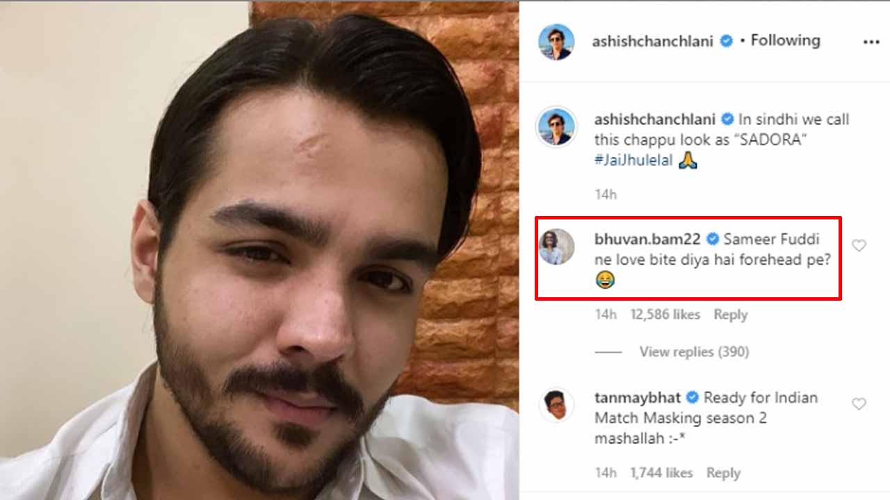 Ashish Chanchlani shares latest picture, Bhuvan Bam asks 'Sameer Fuddi ne love bite diya hai forehead pe?