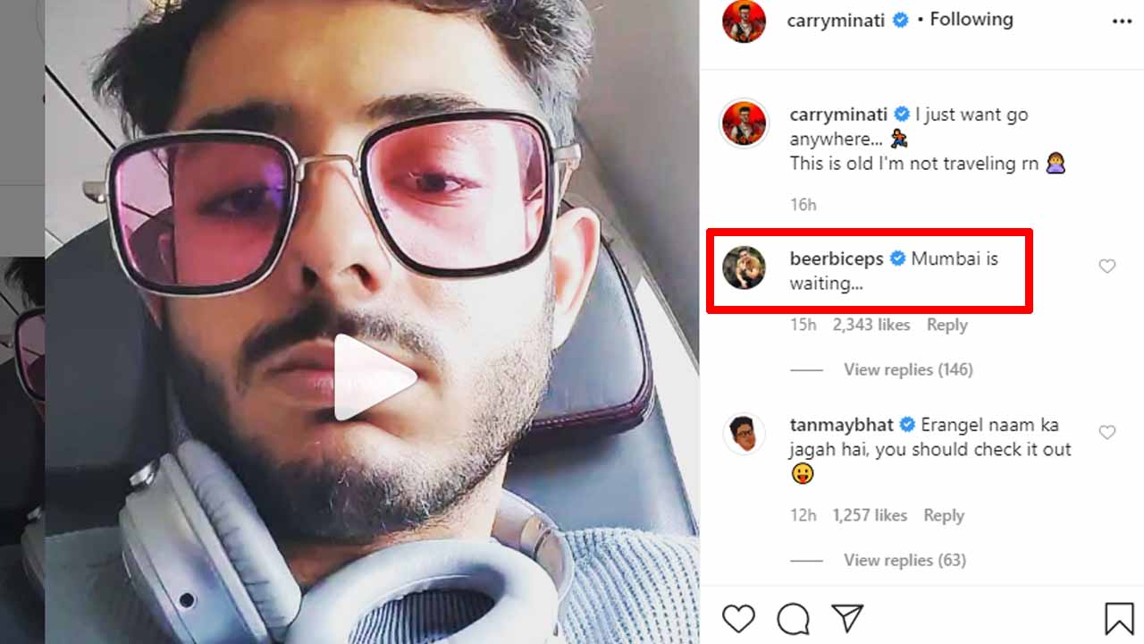 CarryMinati wants to travel, BeerBiceps writes 'Mumbai is waiting'