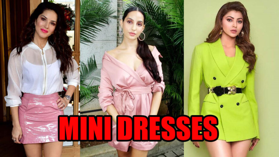 Dashing And Bold: Sunny Leone, Nora Fatehi and Urvashi Rautela's Bold Looks In Mini Dresses 3