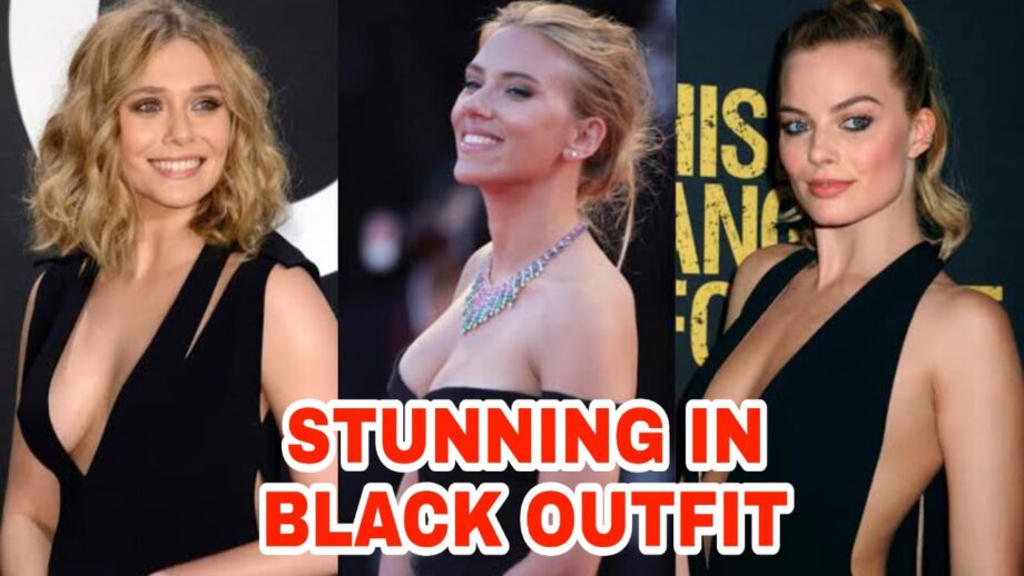Elizabeth Olsen, Scarlett Johansson and Margot Robbie: Stunning In Black Dress 3
