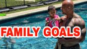 Family Goals: Dwayne Johnson aka Rock enjoys a swimming session with family, check out