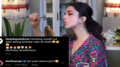 Deepika Padukone shares a fun boomerang video of her ideal birthday cake cutting celebration, a curious Kartik Aaryan asks, ‘Itni saaf chammach?’