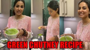 IN VIDEO: Home Made Green Chutney Recipe By Hina Khan