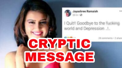 Kannada Actress Jayashree Ramaiah’s “I quit world’ message sends shockwaves among fans