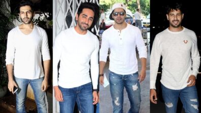 Kartik Aaryan, Ayushmann Khurrana, Varun Dhawan & Sidharth Malhotra: Who’s the best in white tee and blue jeans?