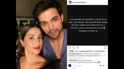 Kasautii Zindagii Kay Parth Samthaan posts he was ‘depressed’ and ‘sad’ during lockdown, Hina Khan comments