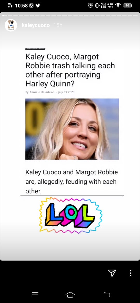 'LOL' : Check out Kaley Cuoco's hilarious reaction on rumors of feud with Margot Robbie