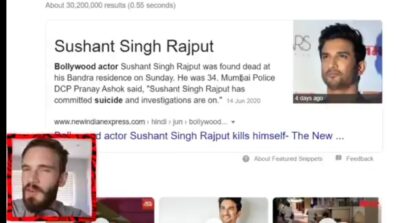 “Seemed like a great guy, rest in peace”, PewDiePie  pays tribute to Sushant Singh Rajput