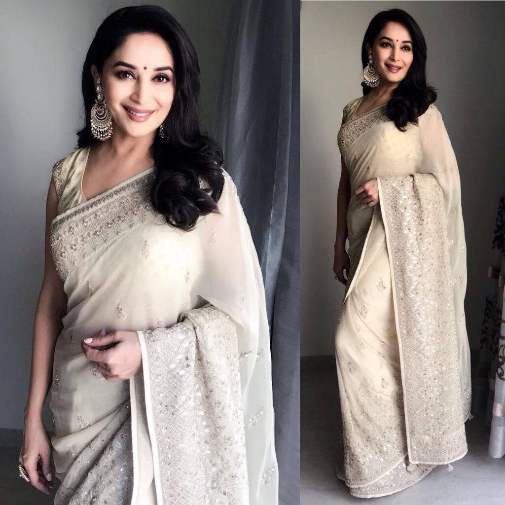 Shilpa Shetty, Juhi Chawla, Madhuri Dixit In Satin Silk Saree To Make Every Occasion Special - 4