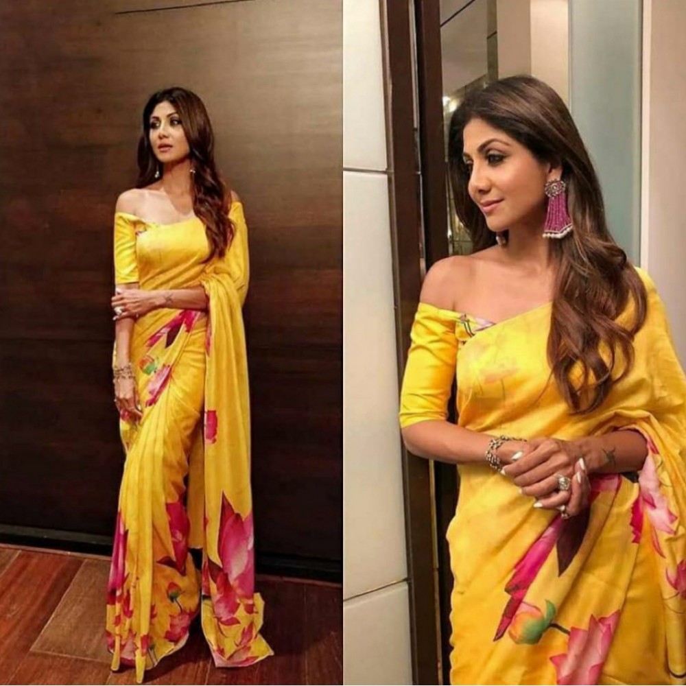 Shilpa Shetty, Juhi Chawla, Madhuri Dixit In Satin Silk Saree To Make Every Occasion Special - 0