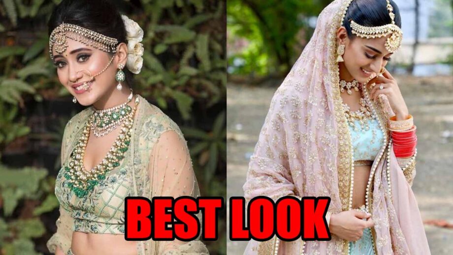 Shivangi Joshi's Golden Green VS Erica Fernandes's Golden Blue: Which Pastel Bridal Lehenga You Loved?