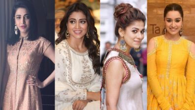 Shruti Haasan, Shriya Saran, Nayanthara & Shraddha Kapoor, who looks the most gorgeous in a designer salwar kameez?