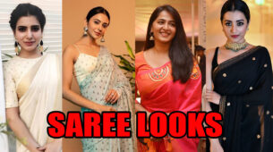Sparkling Saree Looks To Steal From Samantha Akkineni, Rakul Preet Singh, Anushka Shetty, and Trisha Krishnan