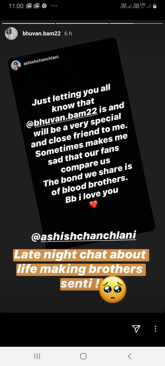 “The bond we share is of blood brothers, Bb I love you”, Ashish Chanchlani posts heartwarming message for Bhuvan Bam