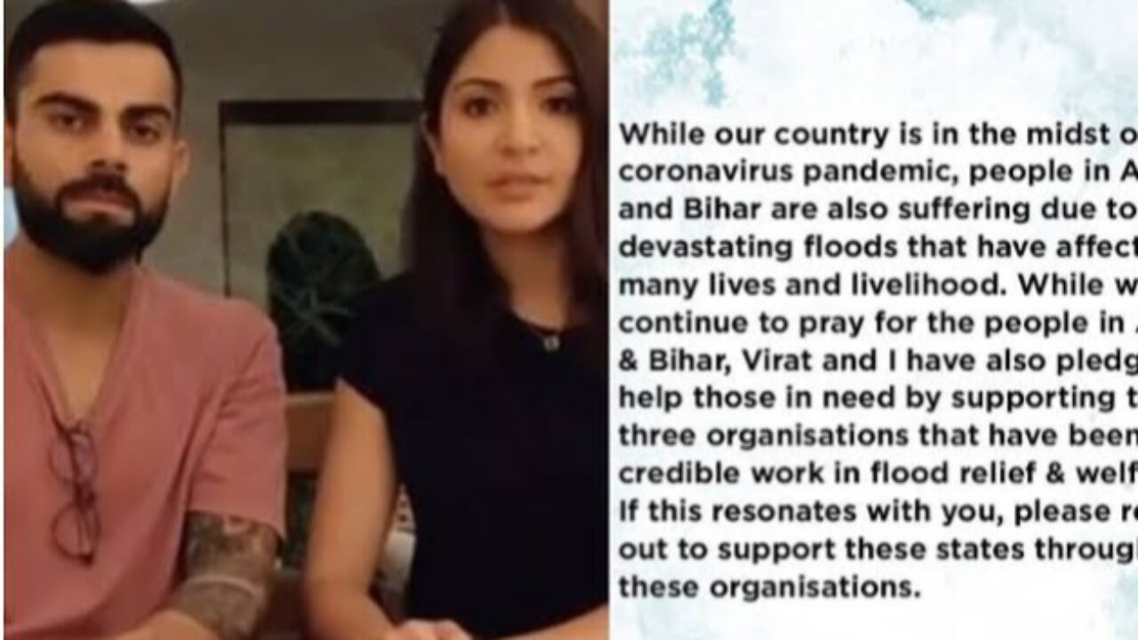 Virat Kohli & Anushka Sharma step forward to help victims of devastating floods in Assam and Bihar