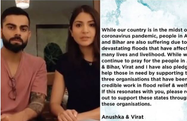 Virat Kohli & Anushka Sharma step forward to help victims of devastating floods in Assam and Bihar