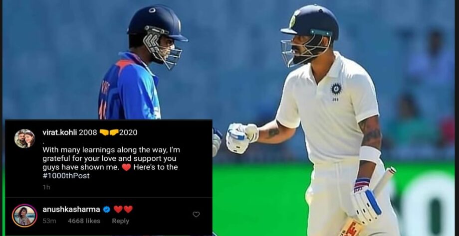 Virat Kohli shares inspirational post, wifey Anushka Sharma shows love with heart emoji