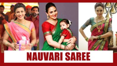 3 Ways To Rock Nauvari Saree At A Wedding Just Like Shruti Haasan, Esha Deol And Amruta Khanvilkar