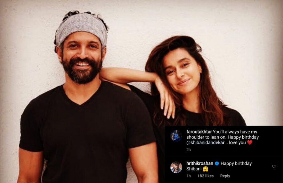 Farhan Akhtar posts romantic message for Shibani Dandekar on her birthday, Hrithik Roshan comments