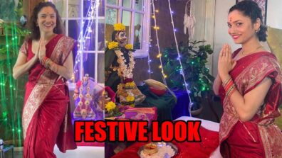 Gauri Ganpati Pujan: Ankita Lokhande’s RED Traditional Saree Is The Festive Look We All Need