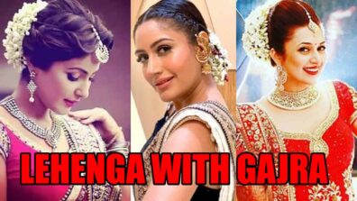 Here’s How Hina Khan, Surbhi Chandna And Divyanka Tripathi styled lehenga with Gajra