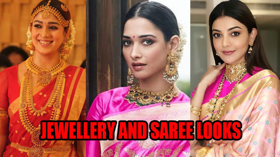 How To Get The Excellent Combination Of Jewellery With Saree? Take Ideas From Nayanthara, Tamannaah Bhatia, Kajal Aggarwal 6