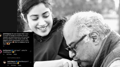 Janhvi Kapoor posts an adorable photo with her father, Kartik Aaryan’s teasing comment wins the internet