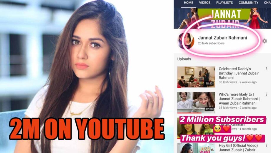 Jannat Zubair hits 2 million subscribers on YouTube 1