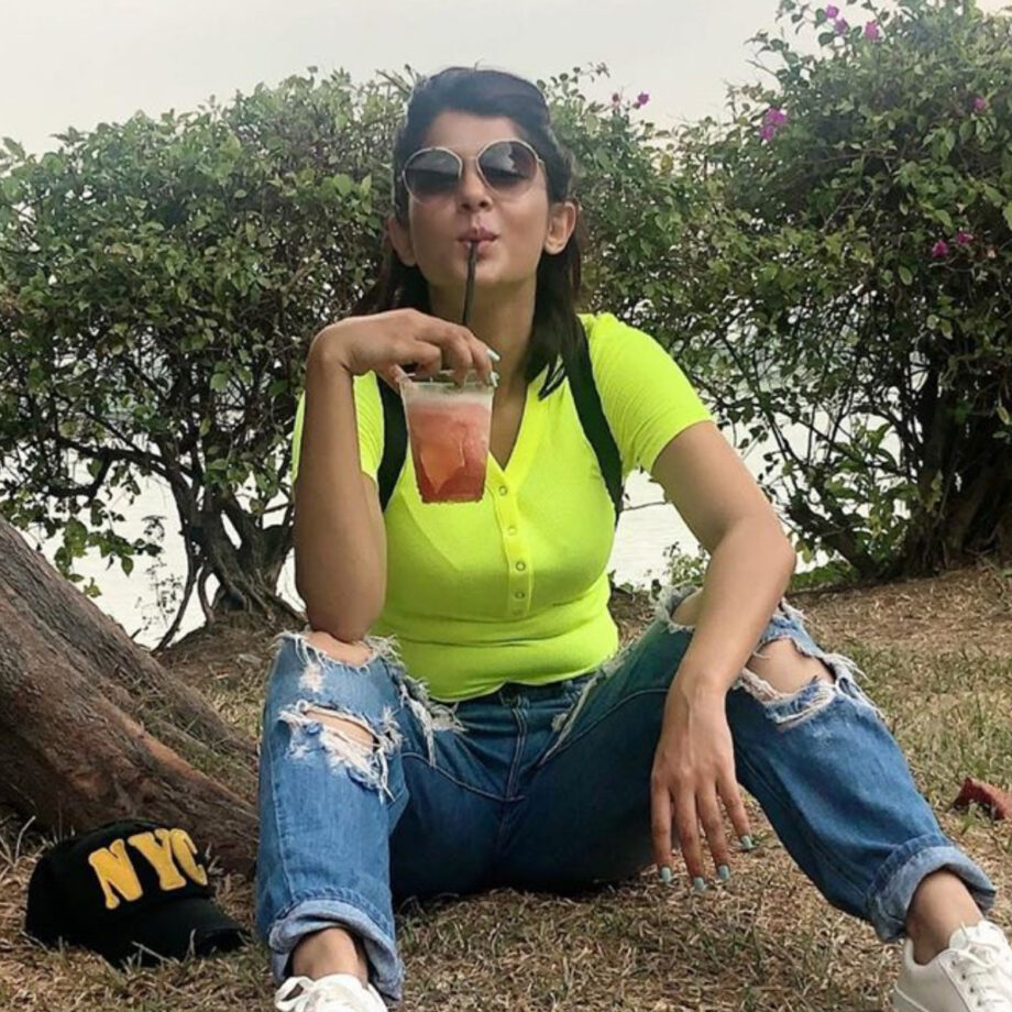 Mouni Roy To Ankita Lokhande: 5 Cool Ways To Style Your Neon With Denim Dress - 2