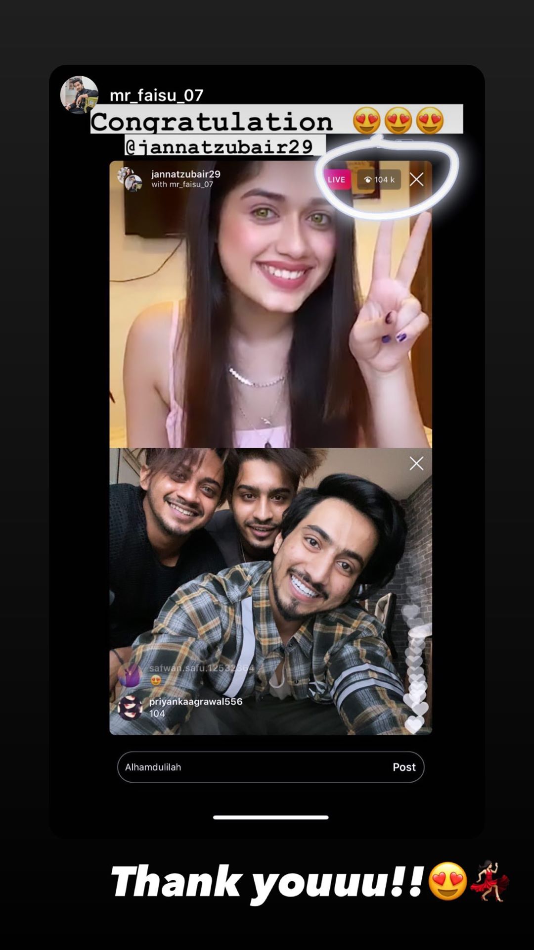 (Private Chat): Faisu's live video with Jannat goes viral