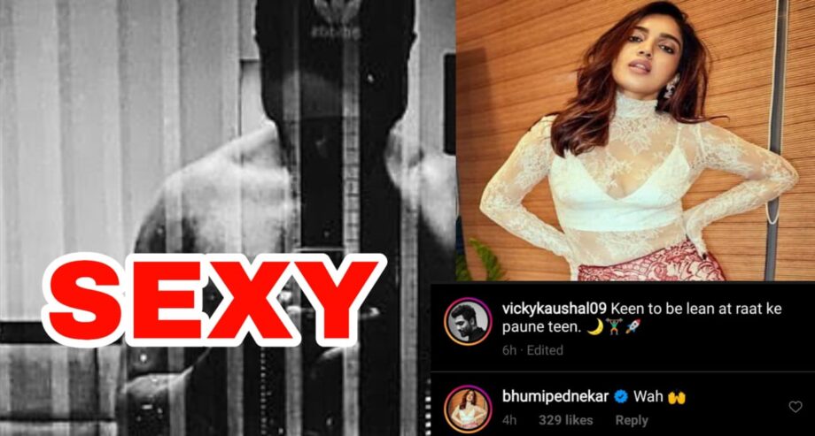 Vicky Kaushal shares a hot shirtless workout photo, impressed Bhumi Pednekar says 'Wah'