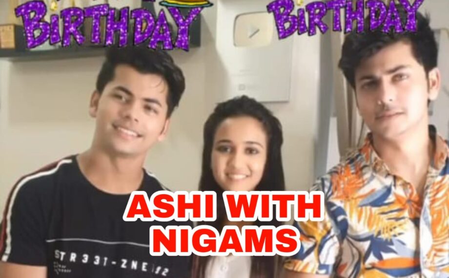 Awesome threesome: Ashi Singh celebrates with birthday boys Siddharth and Abhishek Nigam