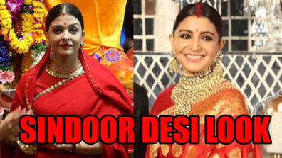 PHOTOS: Aishwarya Rai Bachchan, Anushka Sharma’s Saree With Sindoor Desi Bhabhi Look