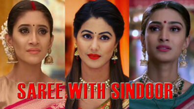 PHOTOS: Hina Khan, Shivangi Joshi, Erica Fernandes’s On-Screen Saree With Sindoor Looks That Caught Our Attention