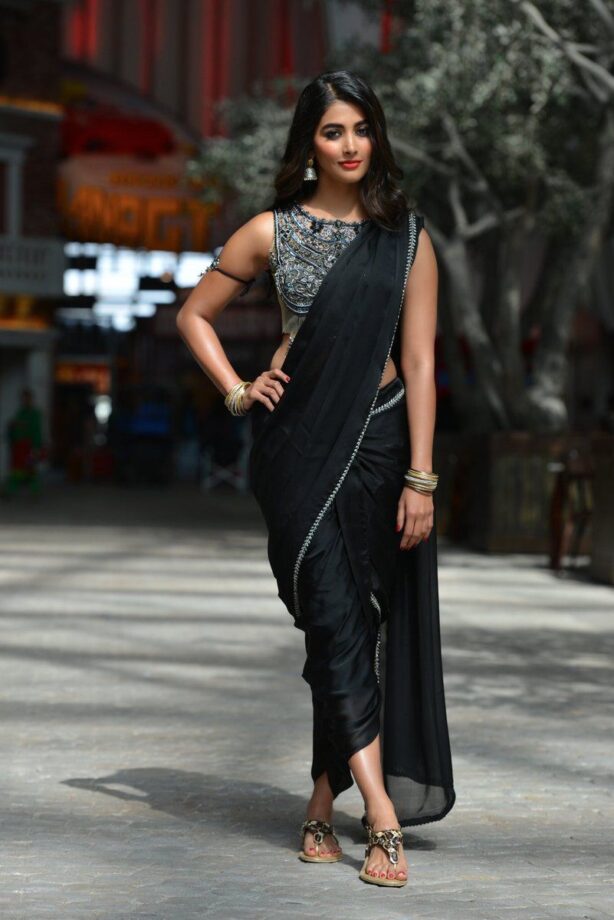 Pooja Hegde’s New Experimental Looks In Saree - 0