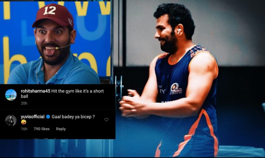 Rohit Sharma posts gym training photo, Yuvraj Singh teases him 'gaal bade huye ya biceps?'