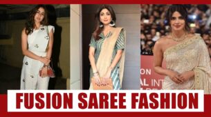 Sara Ali Khan, Shilpa Shetty And Priyanka Chopra’s looks mesmerize us in a fusion saree with a sultry twist
