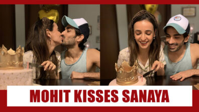 Sweet romance: Mohit Sehgal kisses Sanaya Irani